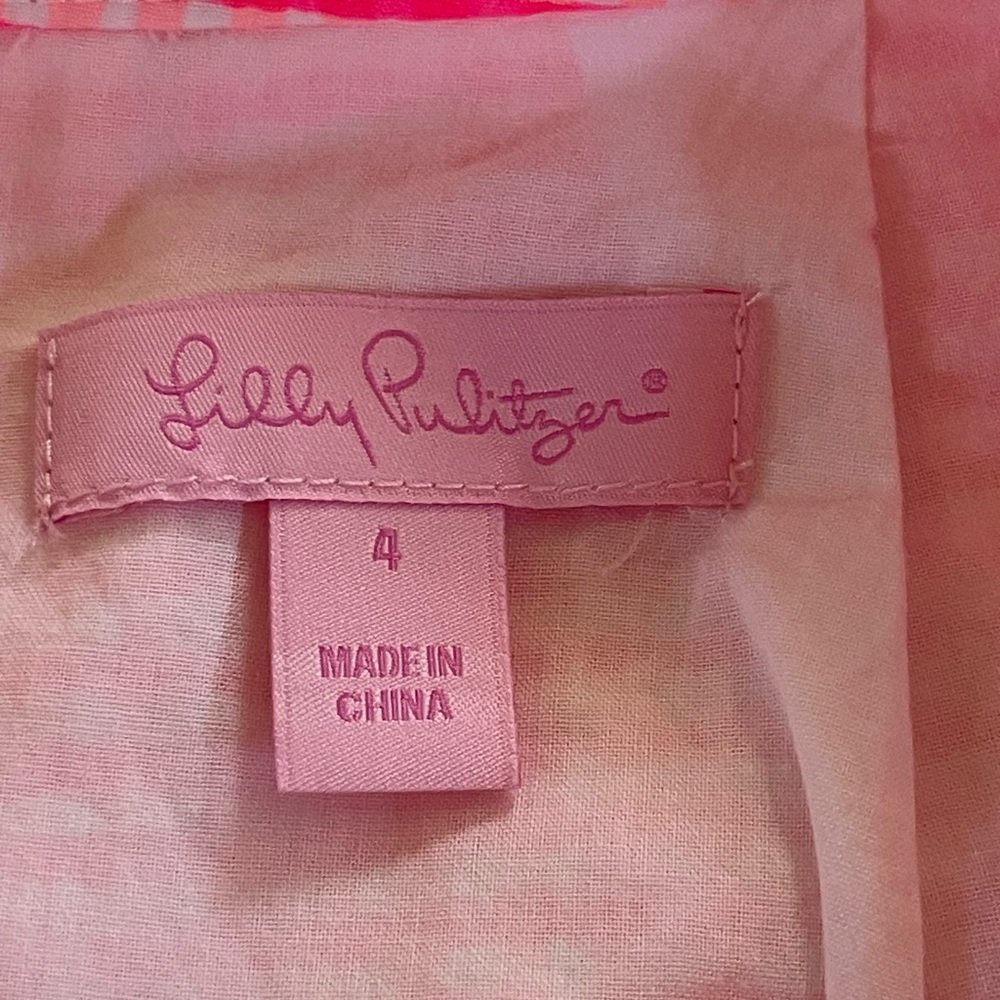 Lilly Pulitzer Thyme Scallop Peplum Skirt in the "Fiesta Pretty Pink" Size 4 - Picture 3 of 8